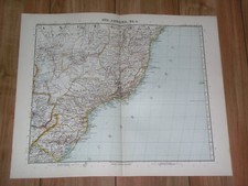 1903 ANTIQUE MAP OF SOUTHERN BRAZIL PARANA RIO DE JANEIRO SAO PAULO BAHIA
