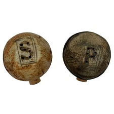 Primitive Hand Carved Stone Salt & Pepper Shakers Rustic Native American Camping