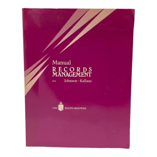 1987 Records Management Manual 4. Auflage Johnson Kallaus