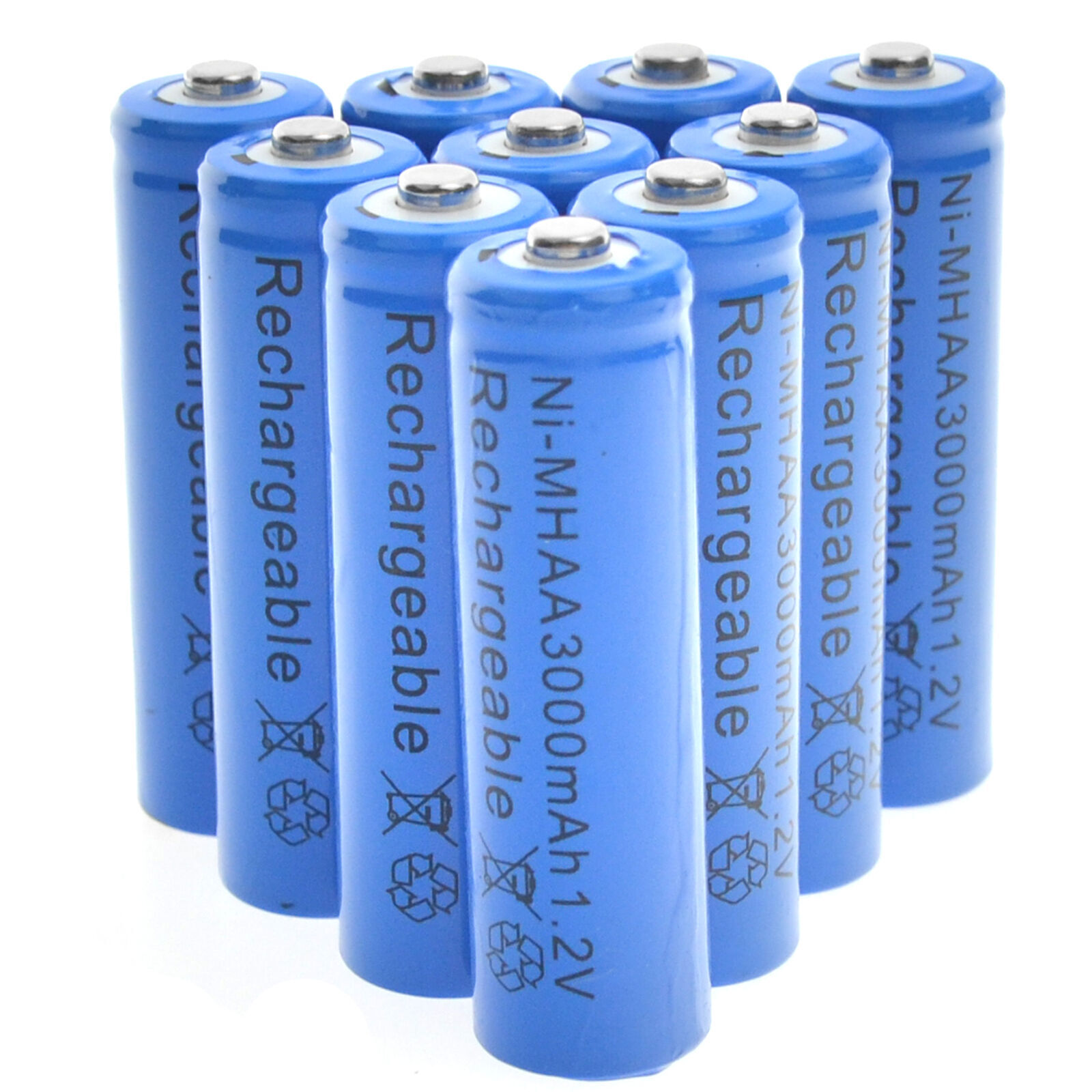 10 AA Rechargeable Batteries NiMH 3000mAh 1.2v  Ni-MH Light LED US-image