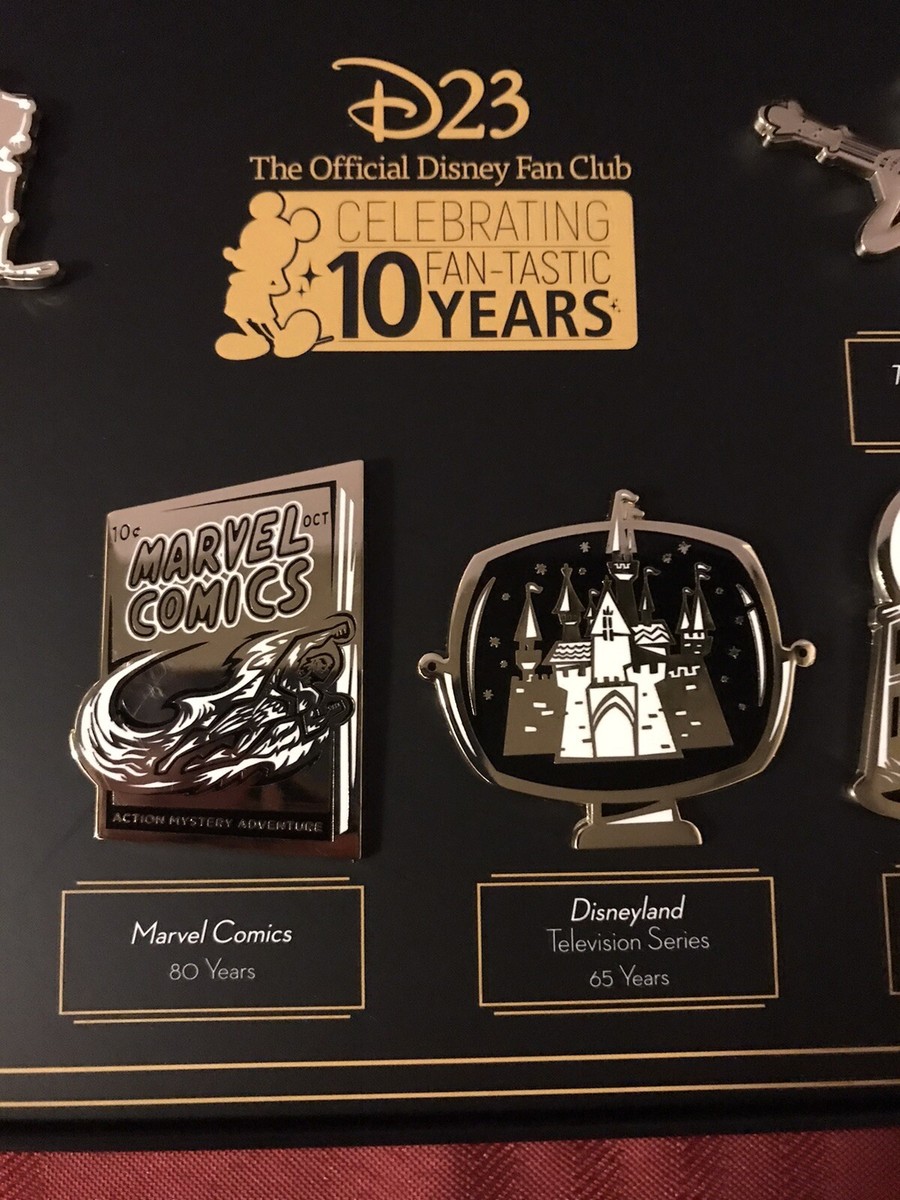 Disney D23 2019 Exclusive Gold Member Pin Set 10th Anniversary