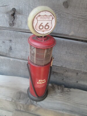 TEXACO FIRE CHIEF GASOLINE PUMP Route 66 Display VINTAGE Look Station oil gasman