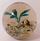 Large Edward Rithner Vintage Green ICEPICK FLOWER MOTIF Art Glass Paperweight — photo 3