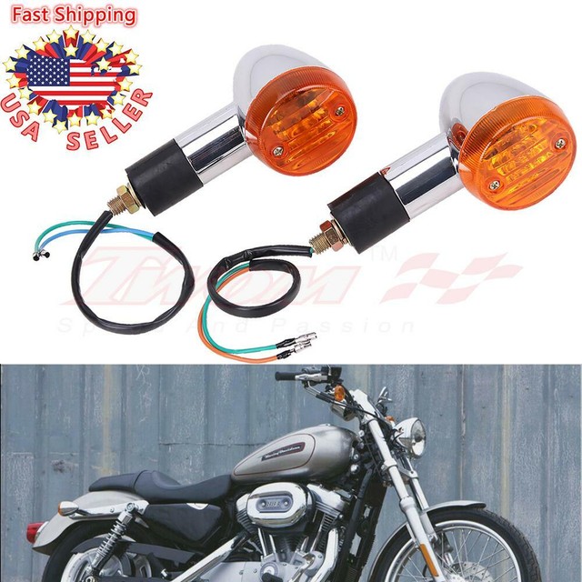 Motorcycle Bullet Turn Signal Indicator Blinker Light Amber Lamp 10MM