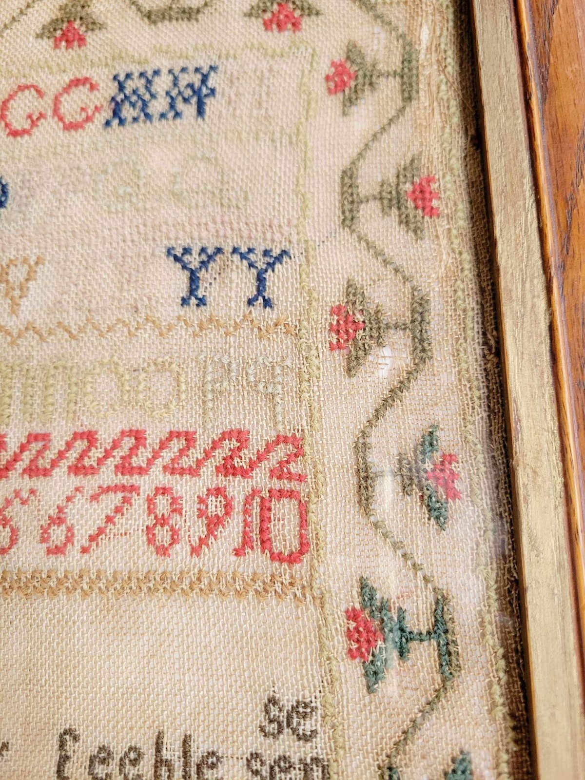 Antique Dated 1847 Needlework Sampler by Isabella Varty VERY NICE!! eBay