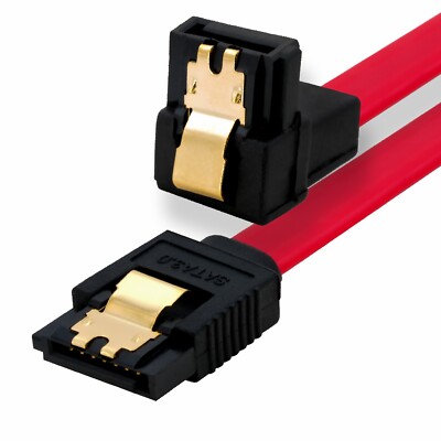 1m S-ATA III Kabel rot 100cm SATA 6Gb/s HDD serial ATA SSD gewinkelt Winkel