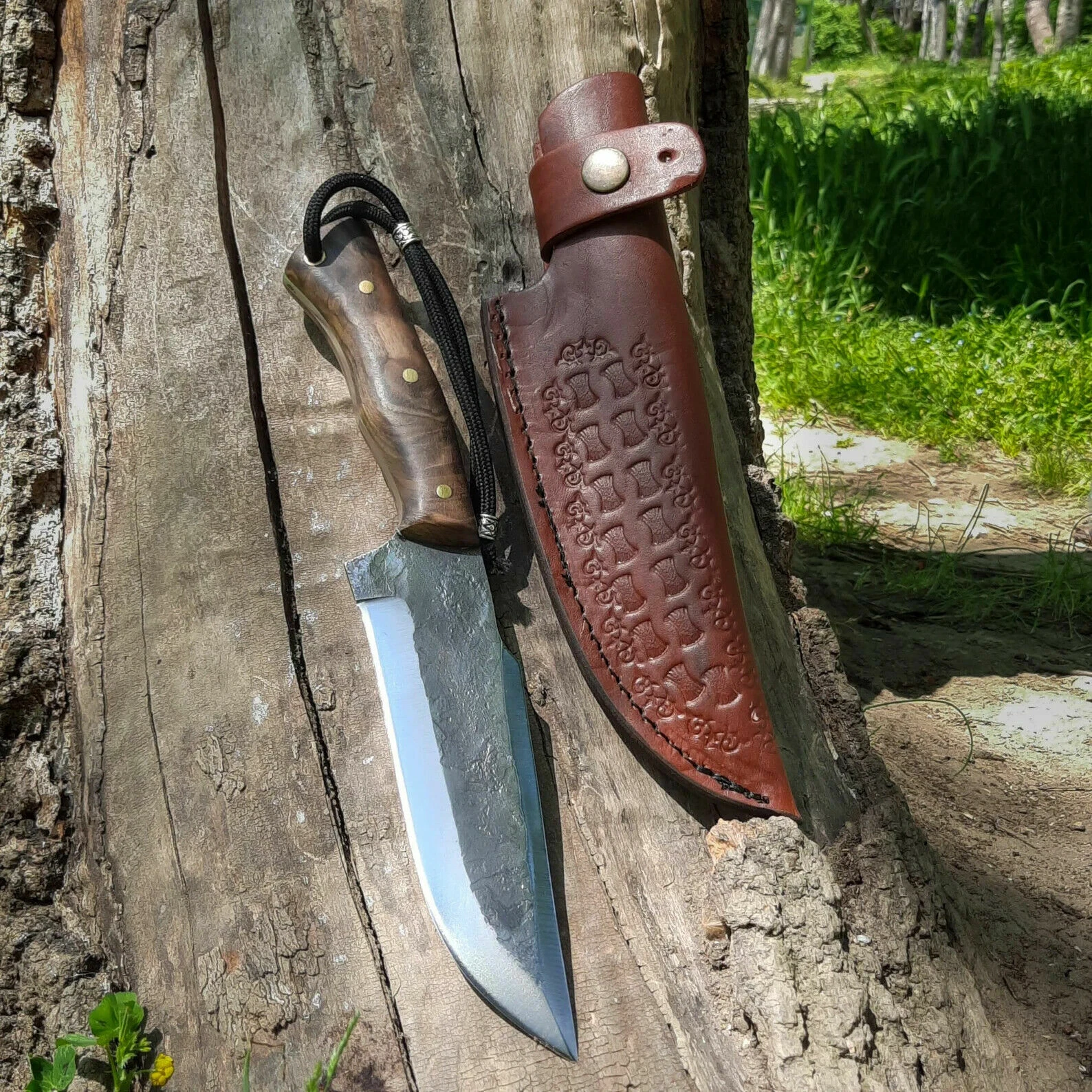CUSTOM HANDMADE D2 STEEL 12" HUNTING KNIFE, SKINNER KNIFE, BUSHCRAFT KNIFE mk