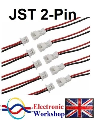 JST Connectors Micro 1.25mm 2.0mm 2.54mm Wires Cables With 2-Pin Male Female UK - Image 1 of 4
