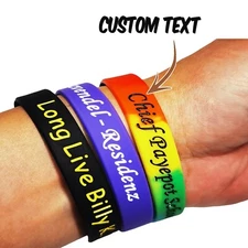 Custom Rubber Bracelet Personalize Silicone Wristbands Events Gifts Engraved