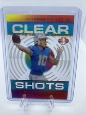 Justin Herbert 2021 Panini Illusions Clear Shots Light Blue Parallel /299