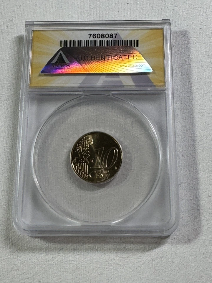 Irlanda 2002 10 centavos graduado como nuevo 65 por ANACS Foto 4 de 4