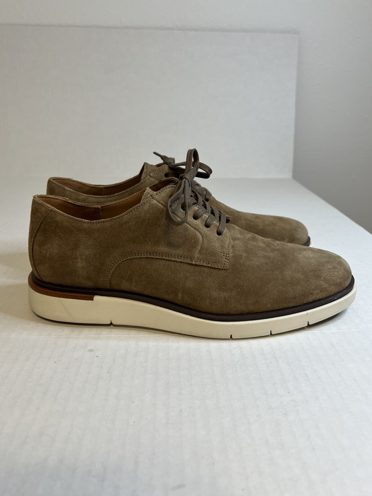 SAOLA Allen Edmonds "CARSON" IBRIDO STRINGATO Derby 8.5D tabacco MARRONE scamosciato (6785)