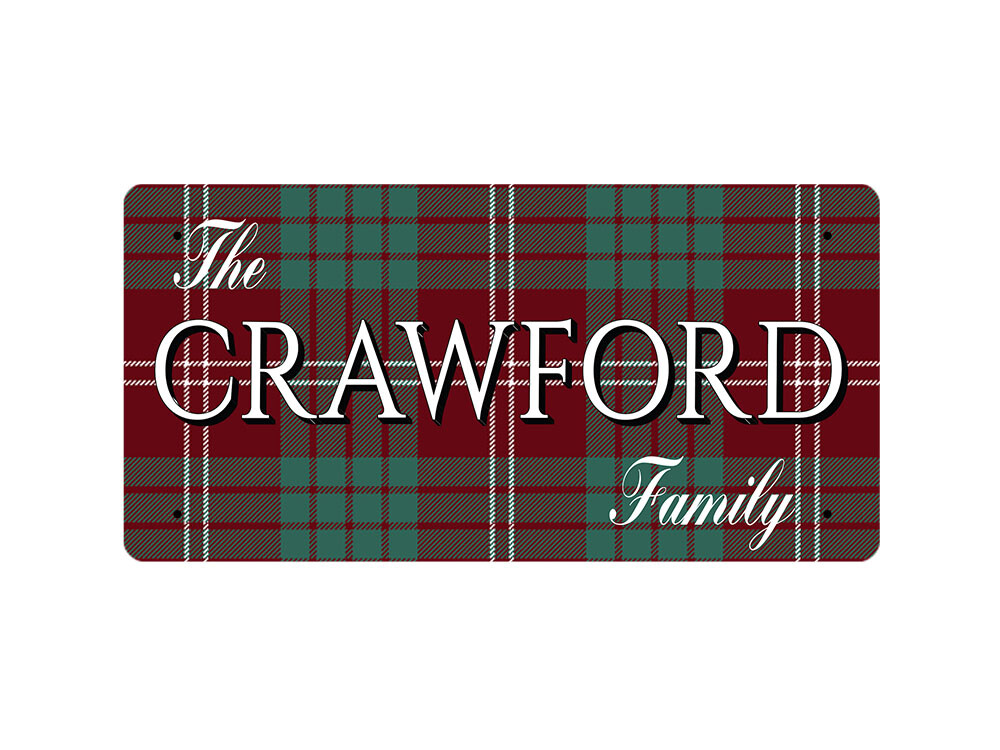 The Crawford Family (Crawford Modern Tartan) - Metal Sign