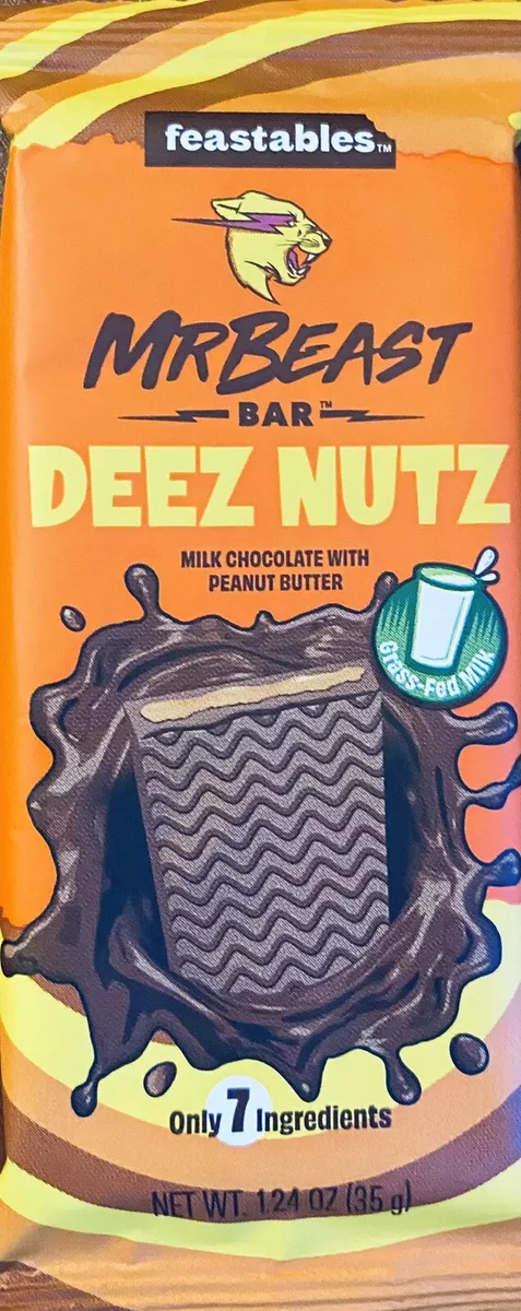 Feastables Beast Bar DEEZ NUTZ Milk Chocolate Peanut Butter, Original  Chocolate, Chocolate Sea Salt (3 pack)