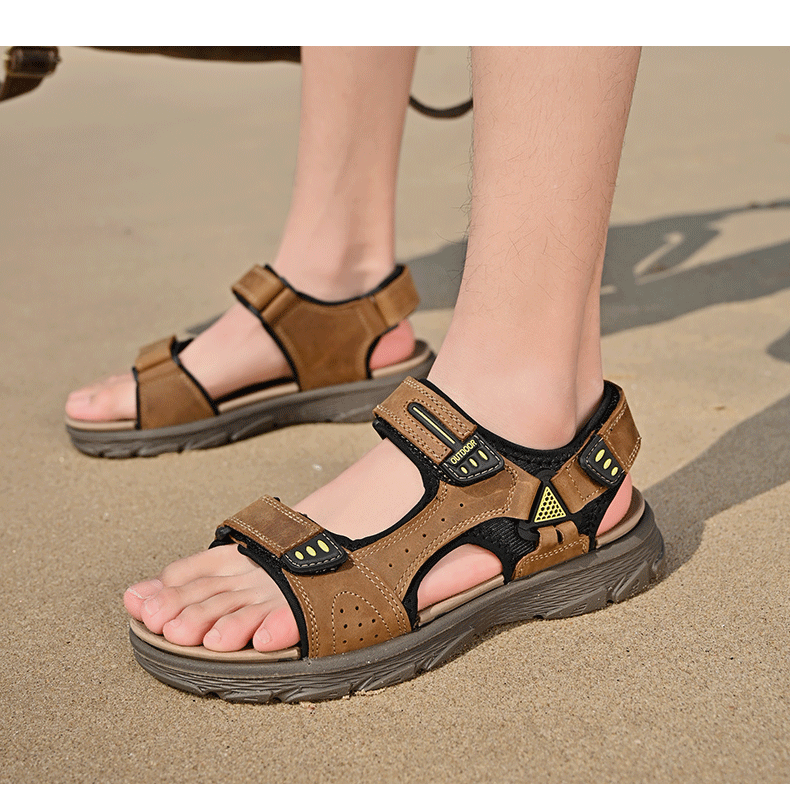 Men's Leather Sandals Soft Bottom Non-slip main image 1