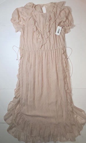 NWT Ulla Johnson Sz 10 Dusty Rose Silk Blend Clotilde Swiss Dot Dress Boho $530 - Picture 2 of 16