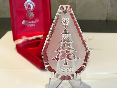 Waterford Crystal 1980 Christmas Tree Ornament TREE VINTAGE MIB