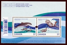 Canada #2387, Marine Life, Souvenir Sheet of 2, MNH 2010