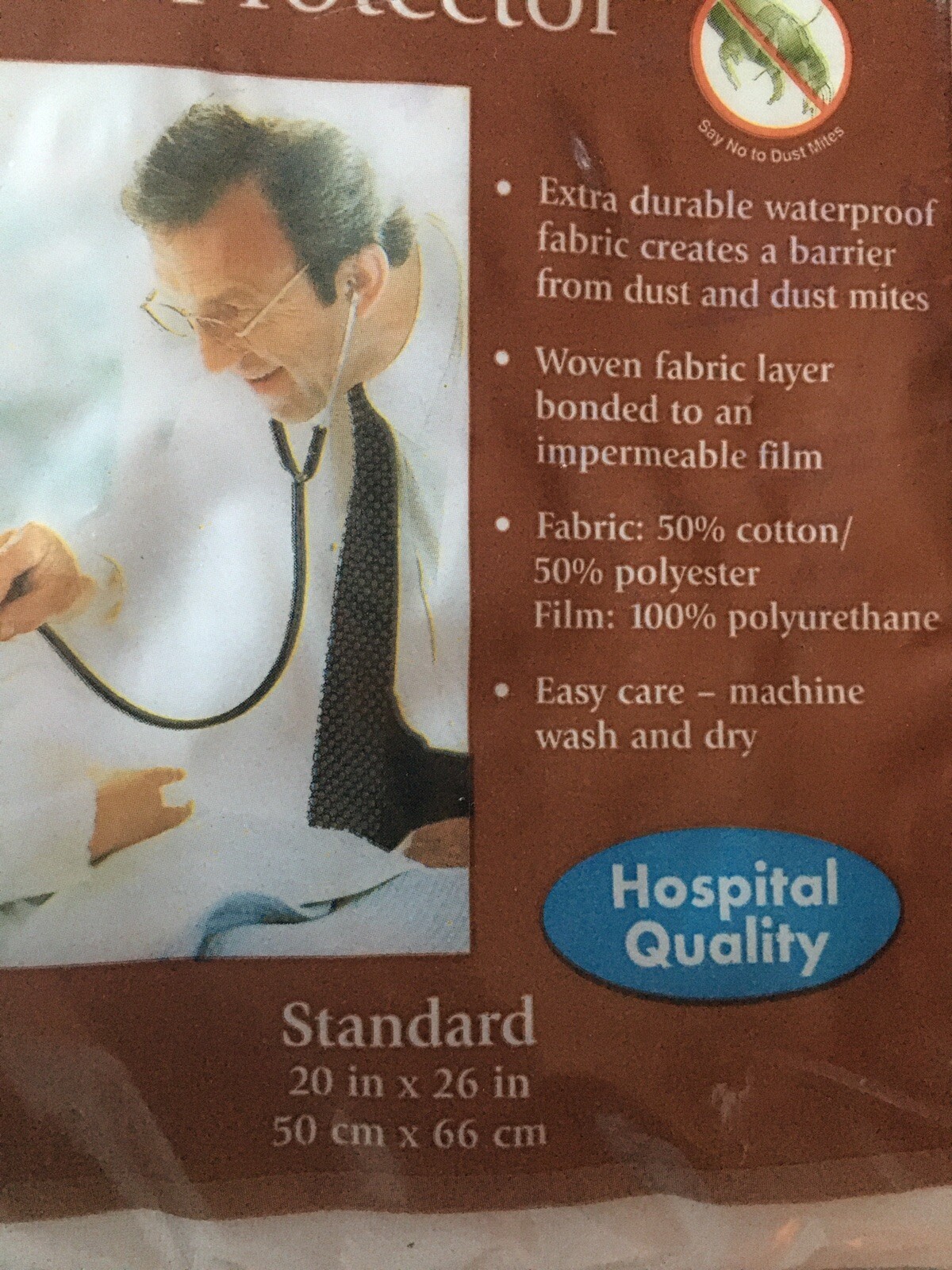 ALLEREASE WATERPROOF ZIPPERED PILLOW PROTECTOR DUST MITE BARRIER