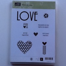 Stampin Up Retired Filled With Love "" Clear Mount Stamp Set