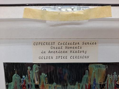 Cuadro tapiz tejido Copecrest vintage. Ceremonia de espiga dorada 10x71/2" enmarcada. - Imagen 9 de 11