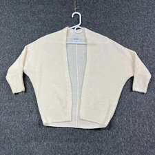 Old Navy Sweater Womens M-L Fuzzy Open Front Dolman Sleeve Beige Stretch