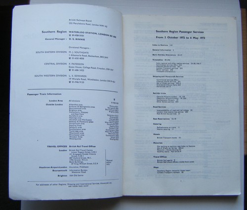 British Railways Passenger Timetable Southern Staff Edition - Oct 72 To May 73 - Picture 3 of 4