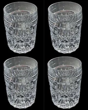 Bohemia Crystal -Crystalex "GLASGOW" Old Fashioned Cross-Cut Offset Lines Set 4