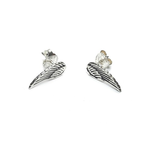 Genuine Sterling Silver Earrings Angel Wings Solid Hallmarked 925 Handmade - Bild 3 von 5