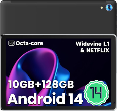 10 Inch Android Tablet with Octa-Core CPU, 10GB+128GB Storage (Expandable to 1TB