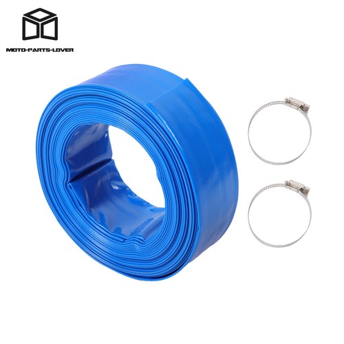 2"/3" x 25/50/100 FT Lay-Flat Pool Backwash Hose For Swimming Drain Pools Blue