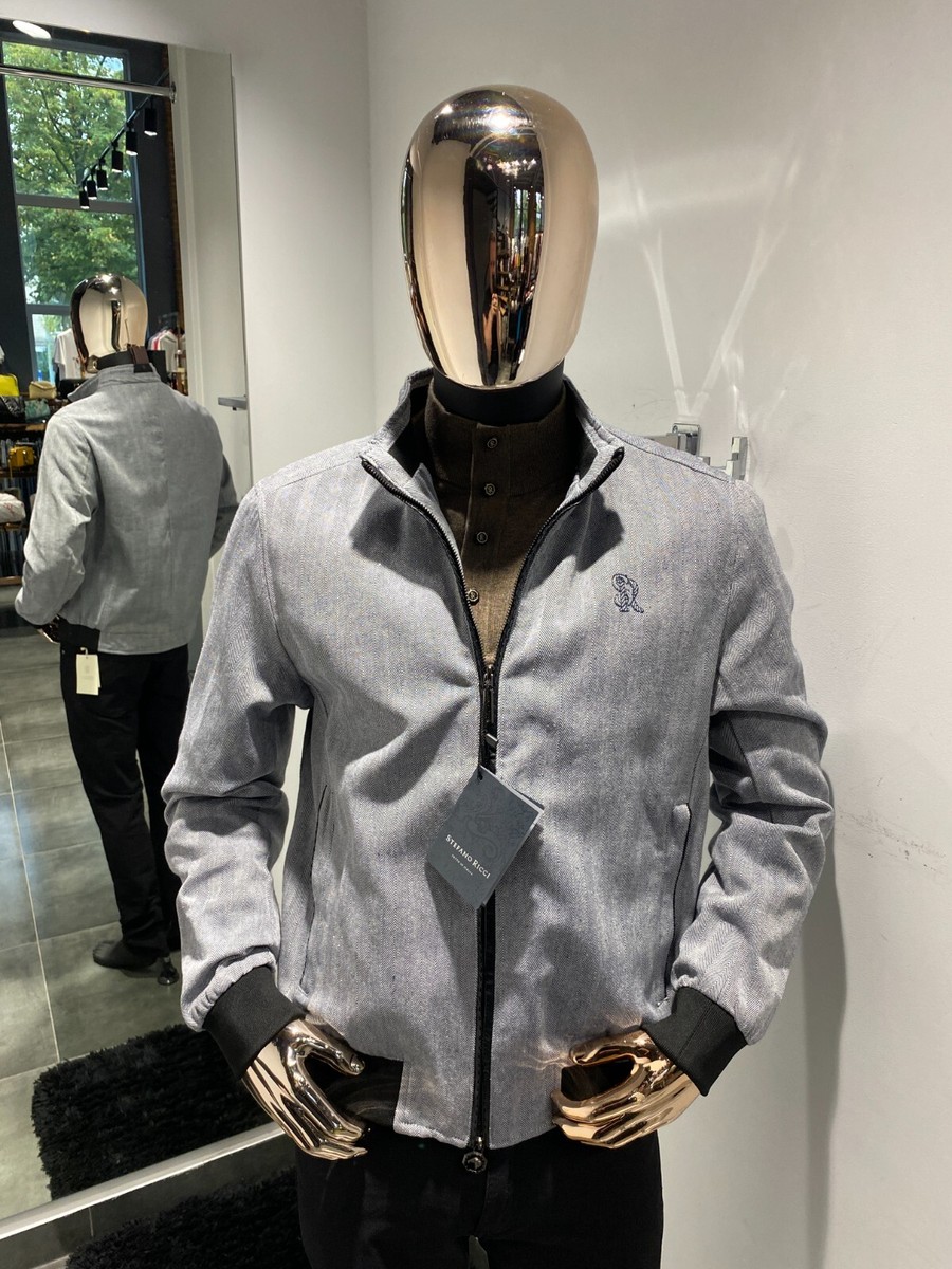 STEFANO RICCI Zip Blouson Jacket Size 58 / 3XL (100% Authentic