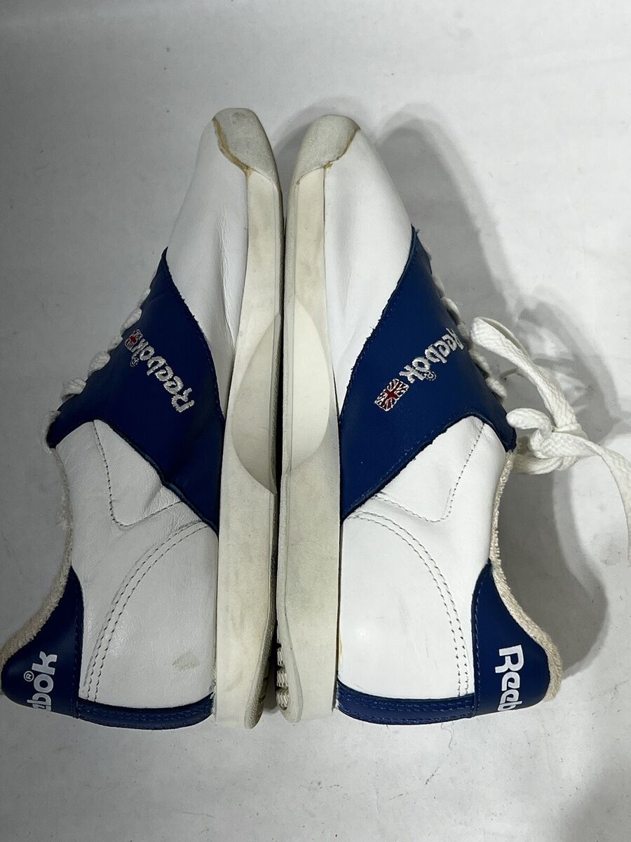Vintage Sneaker 90s Reebok Classic Leather White Blue Saddle Vintage Sneaker 90s Reebok Classic Leather White Blue Saddle
