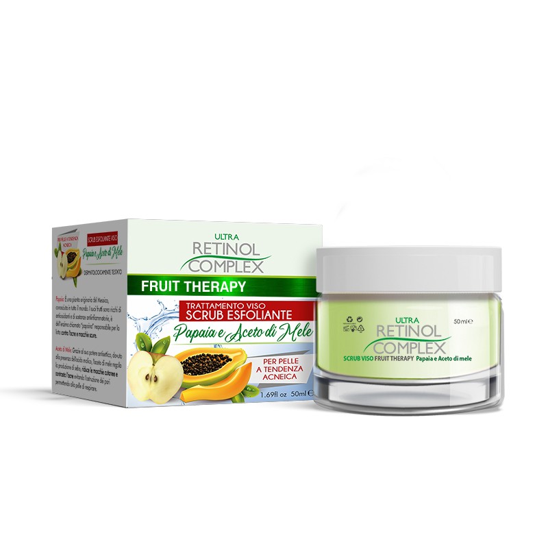 Crema Viso Retinol Complex Papaia e Aceto di Mele 50ml - Illuminante