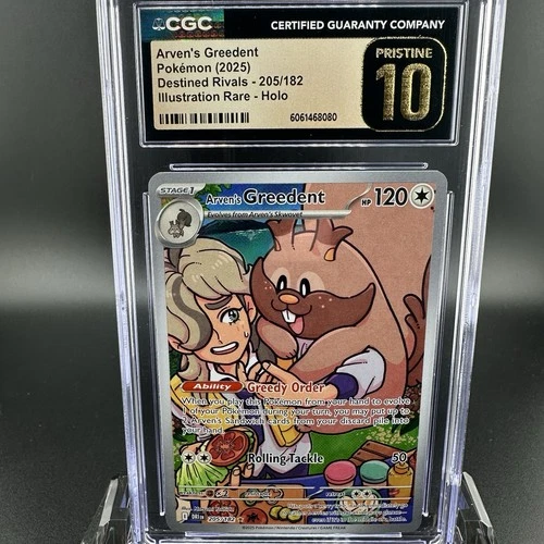 2025 Pokemon #205/182 Arven's Greedent Destined Rivals CGC 10 PRISTINE