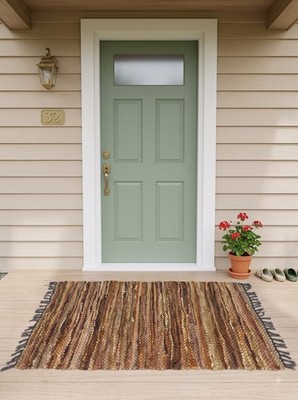 Handmade Leather Area Rug 60-95 cm