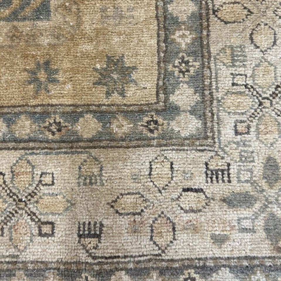 Alfombra oriental súper kazaja geométrica tinte vegetal hecha a mano lana 5x4 pies Foto 4 de 4