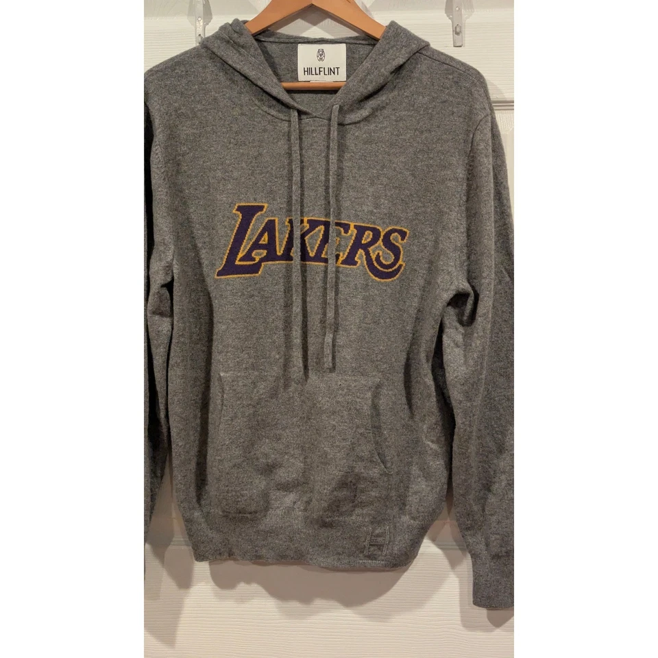 Hillflint Los Angeles Lakers Hoodie 100% Cashmere Gray Pullover Sweatshirt M - Image 2 of 4