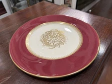 Fondeville Ambassador Ware Floral 10 Plates w Burgundy Border Copeland Spode