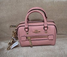 Coach CC312 Mini ROWAN Satchel Bag Charm Gold/Candy Pink