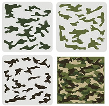 3 Pcs Camo Stencil Kit 11.8X11.8Inch Camo Stencils for Spray Paint Camouflage Pa