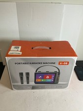 Portable Karaoke Machine V08 Bluetooth Speaker w Mic Used Excellent