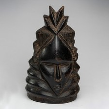 0877 MASCHERA DA CASCO BASSA SANDE BUNDU LIBERIA AFRICA ARTE TRIBALE AFRICANA