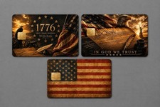 Patriotic Credit Card Skin Sticker Bundle 3 Pack Constitution 1776 American Flag