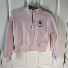 Abercrombie Kids Quarter Zip Sweatshirt Jacket, Pink, Size 9/10
