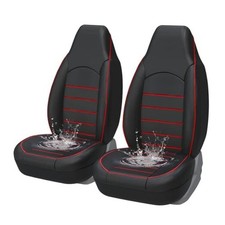 PU Leather Bucket Seat Covers - High Back Front Seat Covers Anti Black Red
