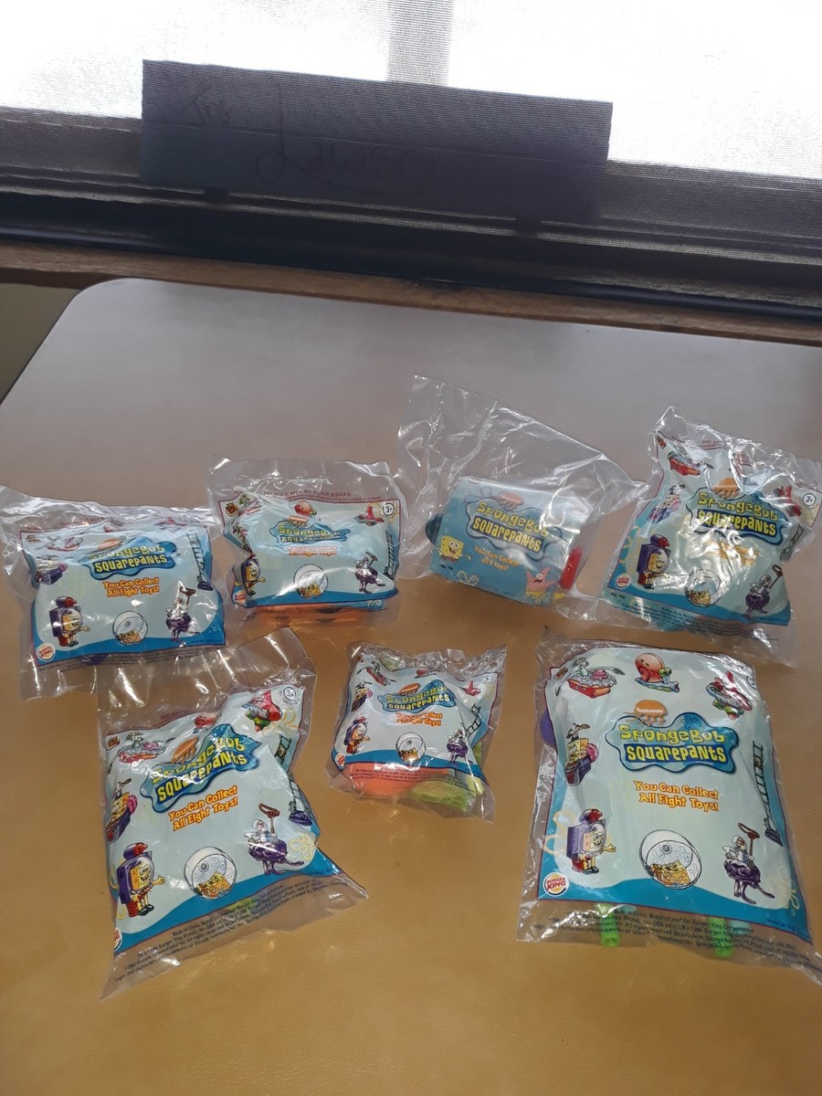 2001 SpongeBob Squarepants Burger King Complete Set Of 7 Recalled
