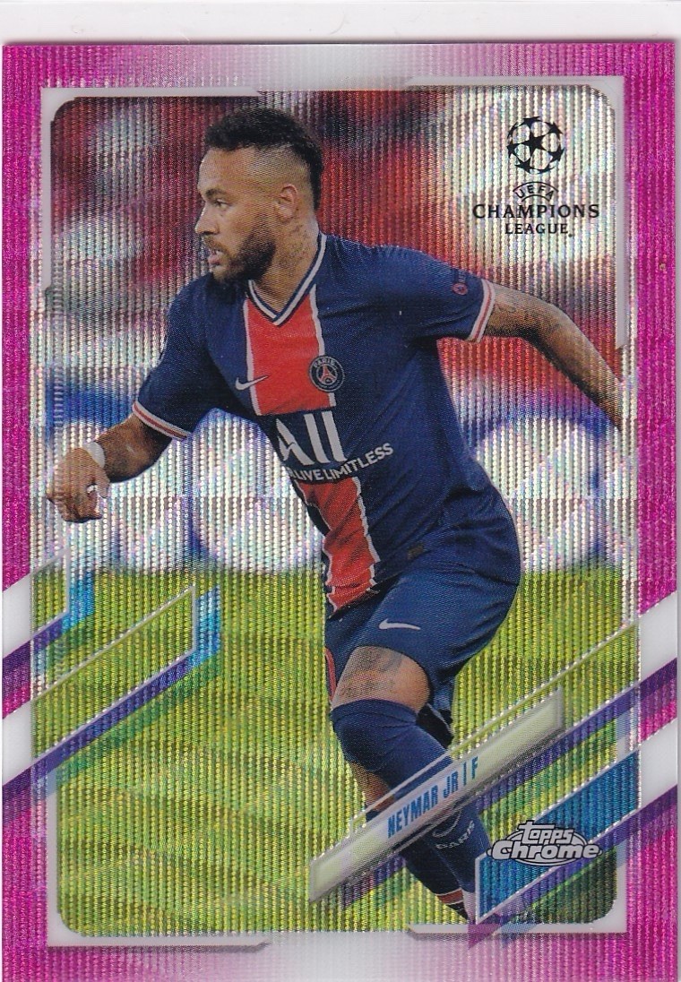 2020-21 Topps Chrome Uefa Champions League - Neymar Jr #16 Pink Wave Refractor