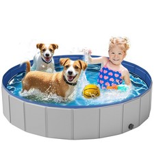 Dog Pool for Large Dogs, Foldable Plastic Pool for Dogs Slip-Resistant XL - ...