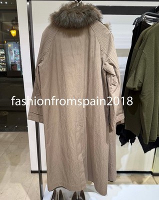 ZARA NEW WOMAN ZW LIMITED REVERSIBLE FAUX FUR COLLAR TRENCH COAT